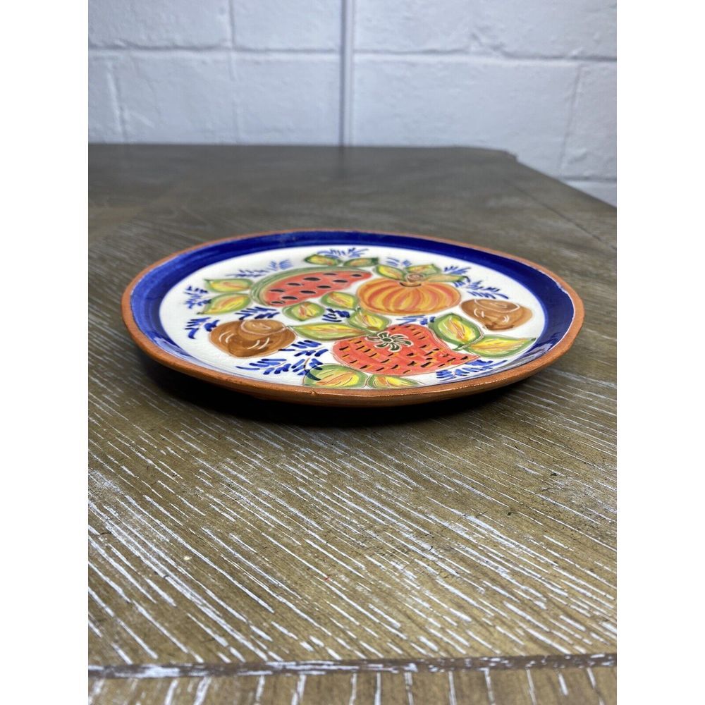 S.P. Corval Portugal Hand Painted Pottery Plate Fruit Watermelon Strawberry - Picture 6 of 11